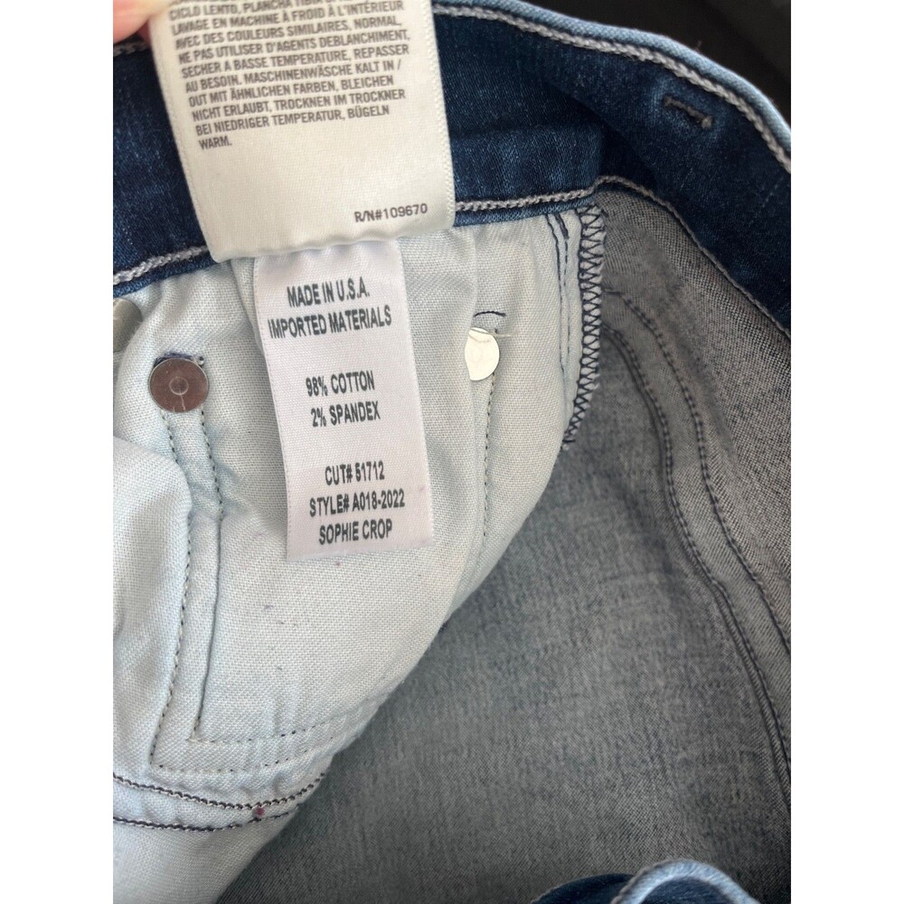 AGOLDE Sophie Crop Jeans Women's Size 27 Raw Hem Slim Jean Medium/Dark Wash - Picture 9 of 9